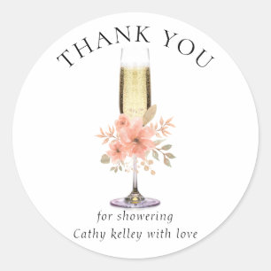 Adesivo Redondo Chá de panela personalizado Brunch e Bubble Obriga