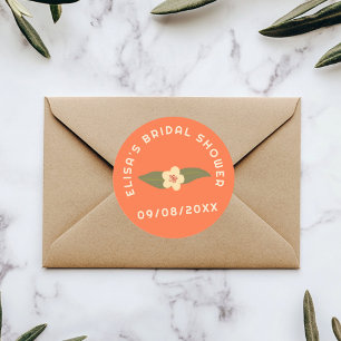 Adesivo Redondo Chá de panela PERSONALIZADO Floral do Retro Boho F