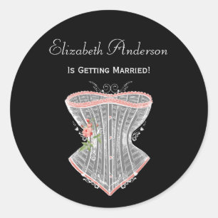 Adesivo Redondo Chá de panela pessoal da lingerie do espartilho d