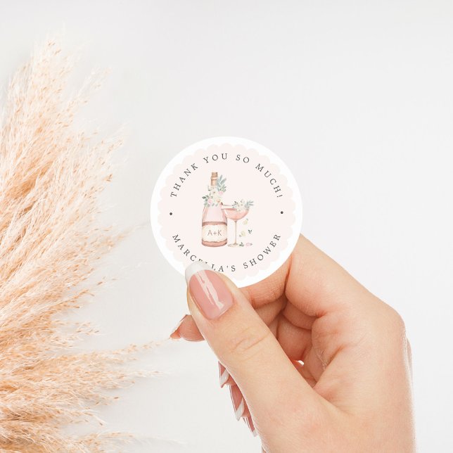 Adesivo Redondo Chá de panela Petals & Prosecco - Bachelorette (Criador carregado)