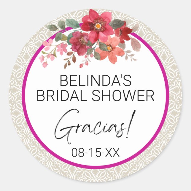 Adesivo Redondo Chá de panela redondo "Gracias" (Frente)