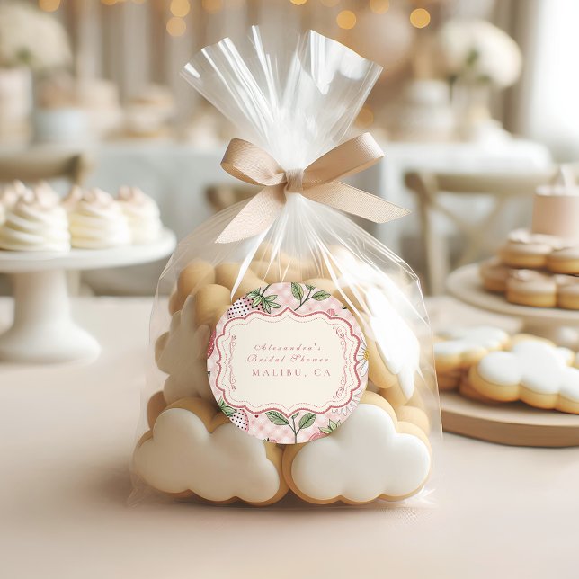 Adesivo Redondo Chá de panela Romântico de Jardim Berry (Criador carregado)