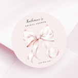 Adesivo Redondo Chá de panela rosa elegante<br><div class="desc">Etiqueta de design rosa simples para chás de panela. Perfeito como selos para envelopes ou bolsas favoráveis.</div>