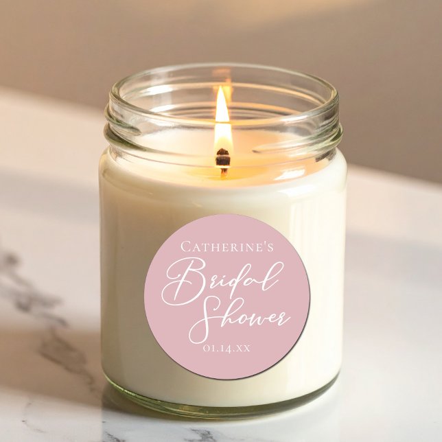 Adesivo Redondo Chá de panela rosa Rosa Dusty Personalizado (Criador carregado)