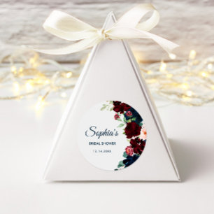 Adesivo Redondo Chá de panela Russo das Flores Azuis Marinho e Bor