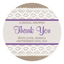 Chá de panela Rustic Burlap & Vintage White Lace