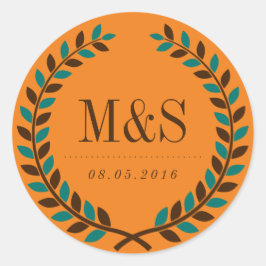 Adesivo Redondo Chá de panela Rustic Laurel Wreath Sticker