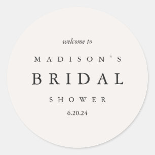 Adesivo Redondo Chá de panela Taupe e Tipografia Negra Boas-vindas