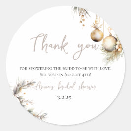 Adesivo Redondo Chá de panela | Tema Holly Christmas