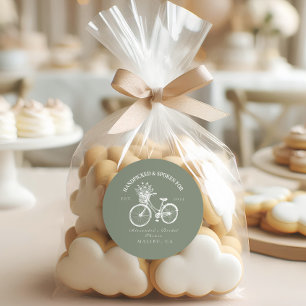 Adesivo Redondo Chá Floral Russo Bicicleta