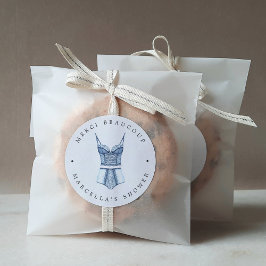 Adesivo Redondo Chá Francês Lingerie Obrigado Clássico Round Sti