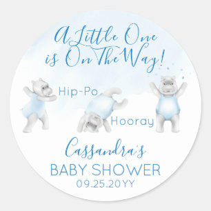 Adesivo Redondo Chá Hippo Somersault Baby Boy