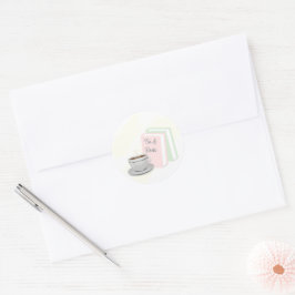 Adesivo Redondo Chá & Livros Chá de Noiva