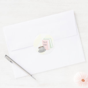 Adesivo Redondo Chá & Livros Chá de Noiva