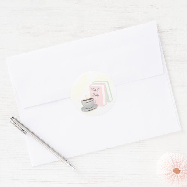 Adesivo Redondo Chá & Livros Chá de Panela (Envelope)