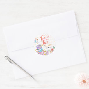 Adesivo Redondo Chá para dois, aniversário de chá