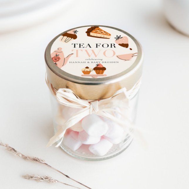 Adesivo Redondo Chá para Dois | Chá de fraldas Tea Party (Criador carregado)