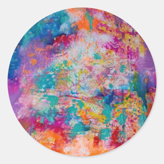 Adesivo Redondo Chá Rainbow Sticker (Frente)