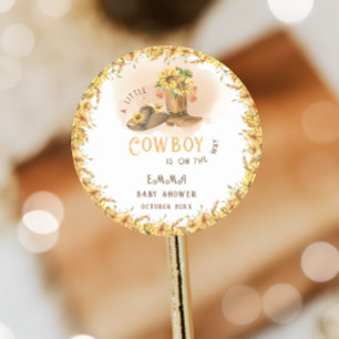 Adesivo Redondo Chá Rustic Wild West Boy