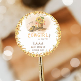 Adesivo Redondo Chá Rustic Wild West Girl