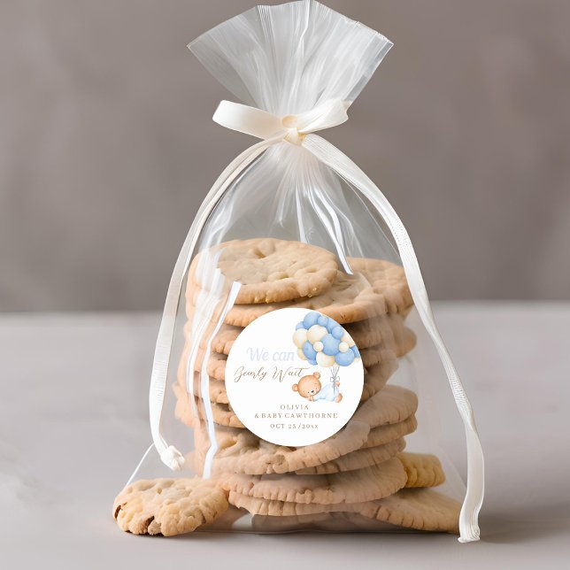 Adesivo Redondo Chá ursinho Baby Boy (Criador carregado)