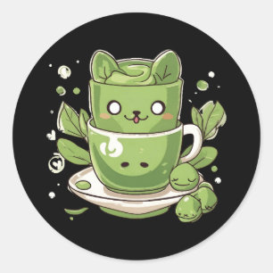 Adesivo Redondo chá verde matcha