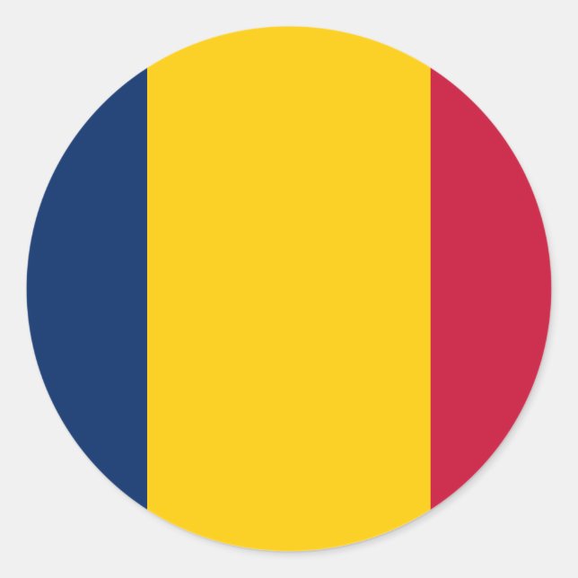 Adesivo Redondo Chad Flag (Frente)