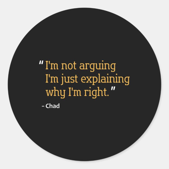 Adesivo Redondo Chad Gift Cote Noite Engraçado Nome Personalizado  (Frente)