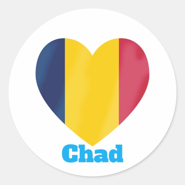 Adesivo Redondo Chad Heart Flag (Frente)