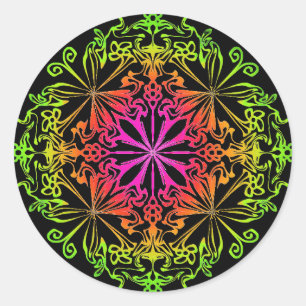 Adesivo Redondo Chakra floral design 