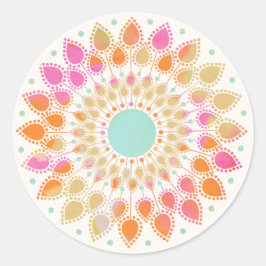 Adesivo Redondo Chakra Lotus Flower Mandala