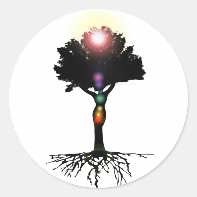 Adesivo Redondo Chakra Tree (Frente)