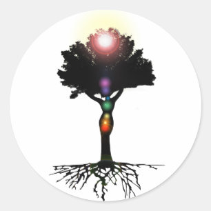 Adesivo Redondo Chakra Tree