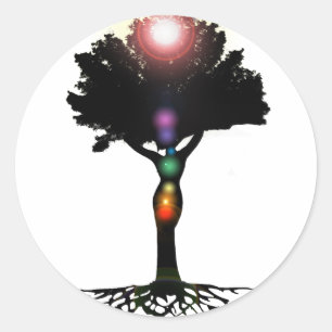 Adesivo Redondo Chakra Tree