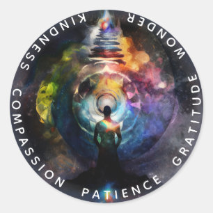 Adesivo Redondo Chakras   Auras Humanas   Calor de energia