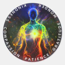 Adesivo Redondo Chakras | Auras Humanas | Calor de energia