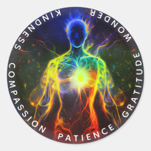 Adesivo Redondo Chakras   Auras Humanas   Calor de energia