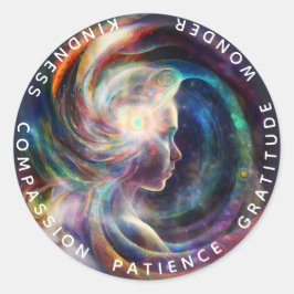 Adesivo Redondo Chakras | Auras Humanas | Calor de energia