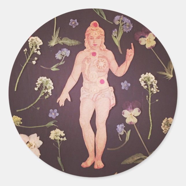 Adesivo Redondo Chakras Sticker (Frente)