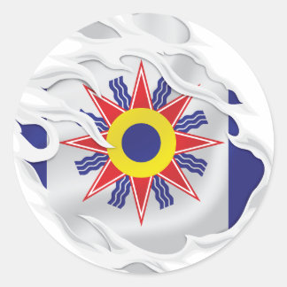 Adesivo Redondo Chaldea Ripped Flag