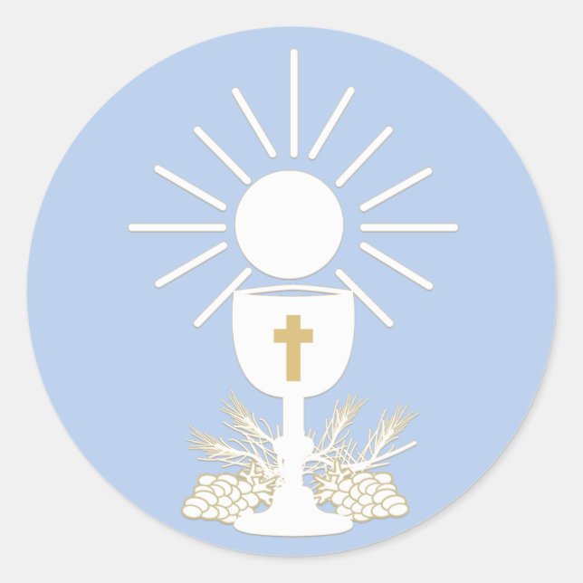 Adesivo Redondo Chalice da comunidade, escolha a cor de fundo (Frente)