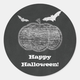 Adesivo Redondo Chalk Pumpkin Chalkboard Halloween Party Favor