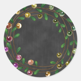Adesivo Redondo Chalkboard Berry Wreath Sticker