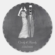 Chalkboard Bride e Groom Wedding Sticker