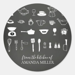 Adesivo Redondo Chalkboard from the Kitchen of Round Sticker