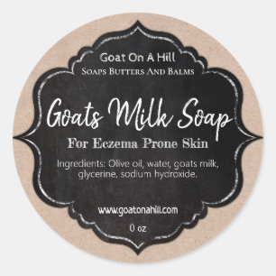 Adesivo Redondo Chalkboard on Kraft Goat's Milk Soap