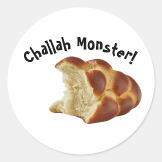Adesivo Redondo Challah Monster Shabbat Sticker