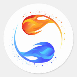 Adesivo Redondo Chama Gêmea-Branco-