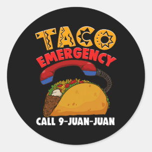 Adesivo Redondo Chamada de Emergência do Taco 9 Juan Cinco De Mayo