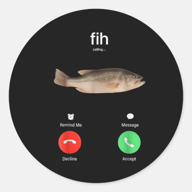 Adesivo Redondo Chamada Fih Lembrar-me Mensagem Recusar Aceitar Te (Frente)